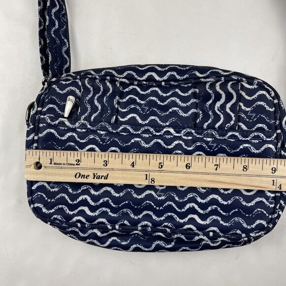 Lug Carousel Waves Navy Crossbody Belt Bag Nautical Quilted Travel RFID - Picture 3 of 15